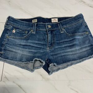 AG Adriano Goldschmied Daisy super low rise cut off denim shorts made in USA 27